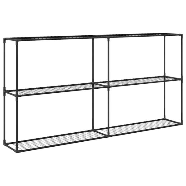 3-stöckiger Pflanzenständer Schwarz 200 x 32 x 104 cm Stahl