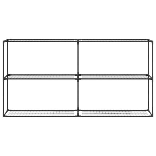 3-stöckiger Pflanzenständer Schwarz 200 x 32 x 104 cm Stahl