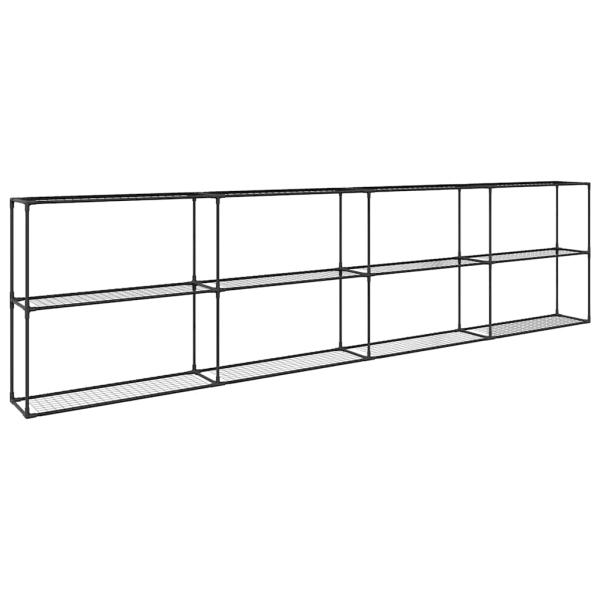 3-stöckiger Pflanzenständer Schwarz 400 x 32 x 104 cm Stahl