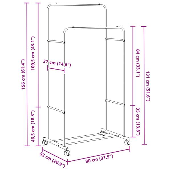 Kleiderständer Uni Schwarz