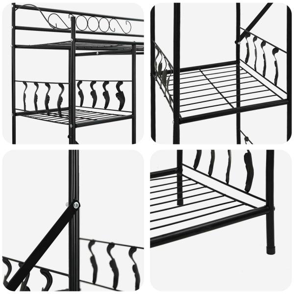 Offener Kleiderschrank Schwarz 100 x 43 x 188 cm Stahl