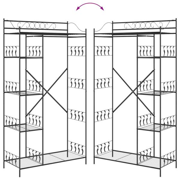 Offener Kleiderschrank Schwarz 100 x 43 x 188 cm Stahl