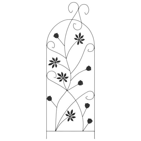 ARDEBO.de - Gartenzaun 3 pcs Schwarz 112 x 40 cm Stahl