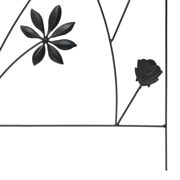 Gartenzaun 3 pcs Schwarz 112 x 40 cm Stahl