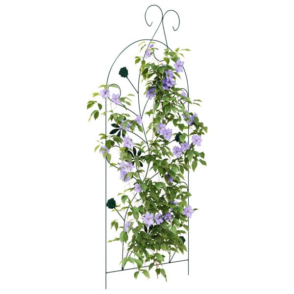ARDEBO.de - Gartenzaun Spalier 3 pcs Grün 112 x 40 cm Stahl