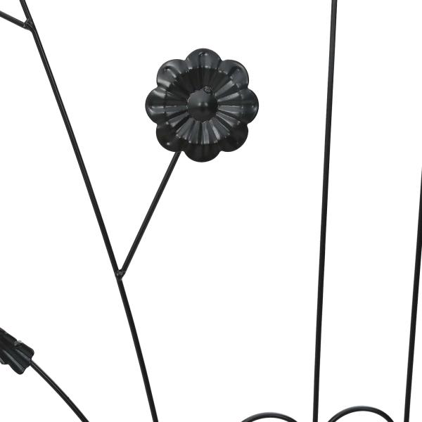 Gartenzaun Spalier 3 pcs Schwarz 112 x 40 cm Stahl