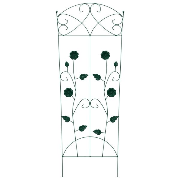 ARDEBO.de - Gartenzaun Spalier 3 pcs Grün 112 x 40 cm Stahl