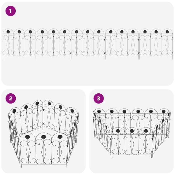 ARDEBO.de - Gartenzaun Spalier Schwarz