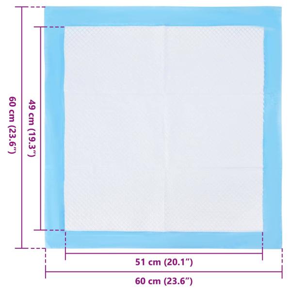 Haustier Training Pad 50 pcs Blau und Weiß 60 x 60 cm