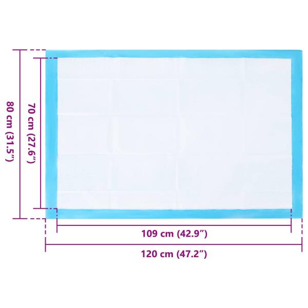 Haustier Training Pad 300 pcs Blau und Weiß 120 x 80 cm