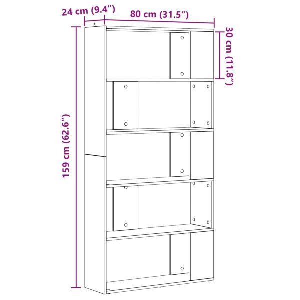 Bücherregal Altholz 80 x 24 x 159 cm Holzwerkstoff