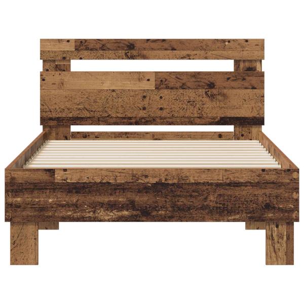 Bettrahmen mit Kopfteil Altholz 75 x 190 cm Holzwerkstoff