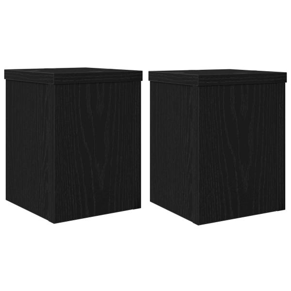 Pflanzenständer 2 pcs Schwarz Eichen-Optik 15 x 15 x 20 cm