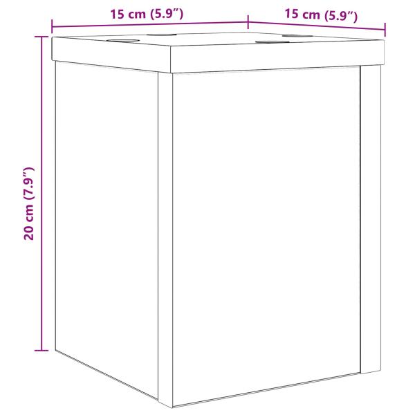 Pflanzenständer 2 pcs Schwarz Eichen-Optik 15 x 15 x 20 cm