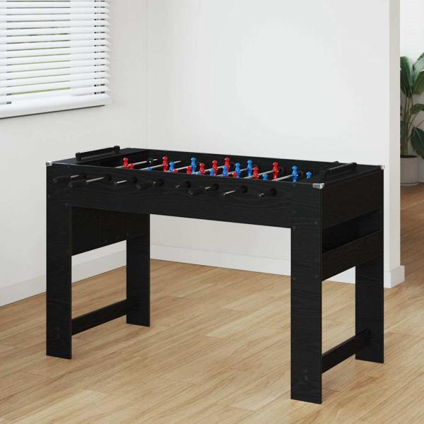 ARDEBO.de - Tischfußballtisch Schwarz Eichen-Optik 125 x 60,5 x 80 cm