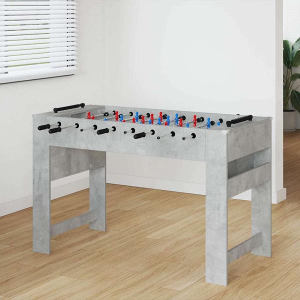 ARDEBO.de - Tischfußballtisch Beton Grau 125 x 60,5 x 80 cm Holzwerkstoff