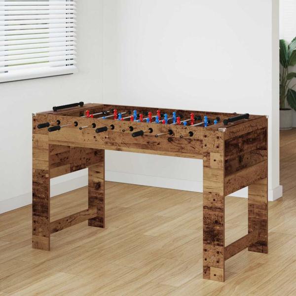 ARDEBO.de - Tischfußballtisch Altholz 125 x 60,5 x 80 cm Holzwerkstoff