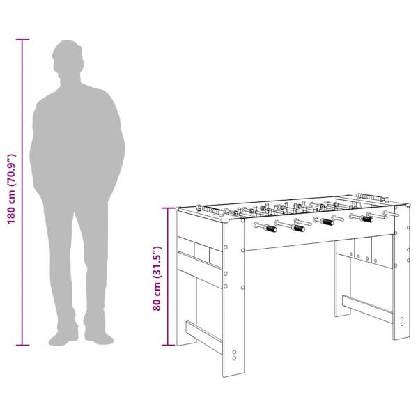Tischfußballtisch Altholz 125 x 60,5 x 80 cm Holzwerkstoff