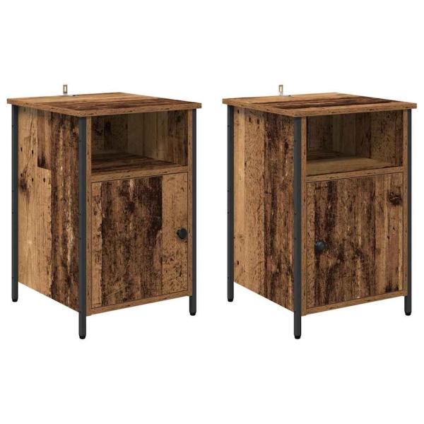 Nachttisch 2 pcs Altholz 40 x 42 x 60 cm Holzwerkstoff