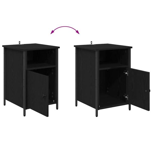 Nachttisch Schwarz Eichen-Optik 40 x 42 x 60 cm Holzwerkstoff