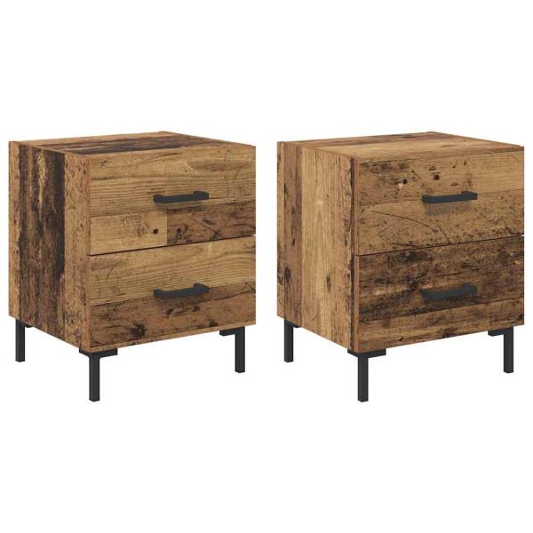 Nachttisch 2 pcs Altholz 40 x 35 x 47,5 cm Holzwerkstoff