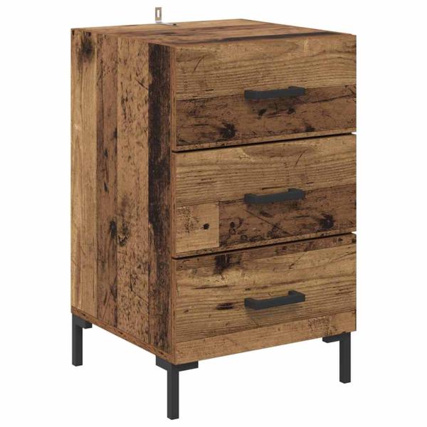Nachttisch mit Schubladen Altholz 40 x 40 x 66 cm Holzwerkstoff