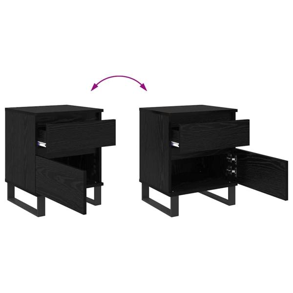 Nachttisch Schwarz Eichen-Optik 40 x 35 x 50 cm Holzwerkstoff