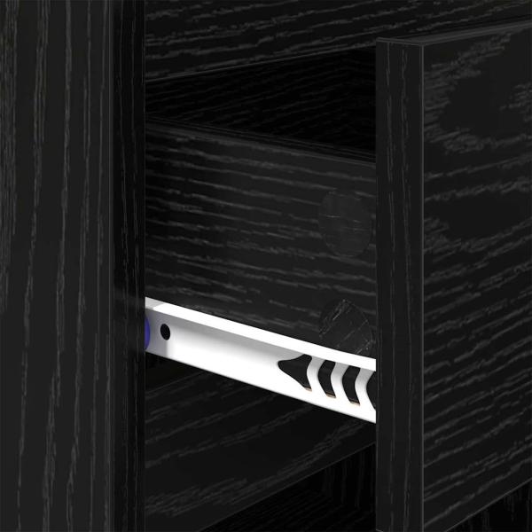 Nachttisch 2 pcs Schwarz Eichen-Optik 40 x 35 x 50 cm