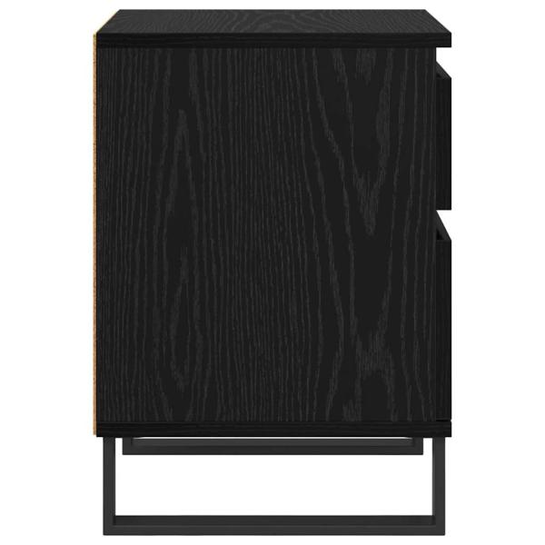 Nachttisch 2 pcs Schwarz Eichen-Optik 40 x 35 x 50 cm