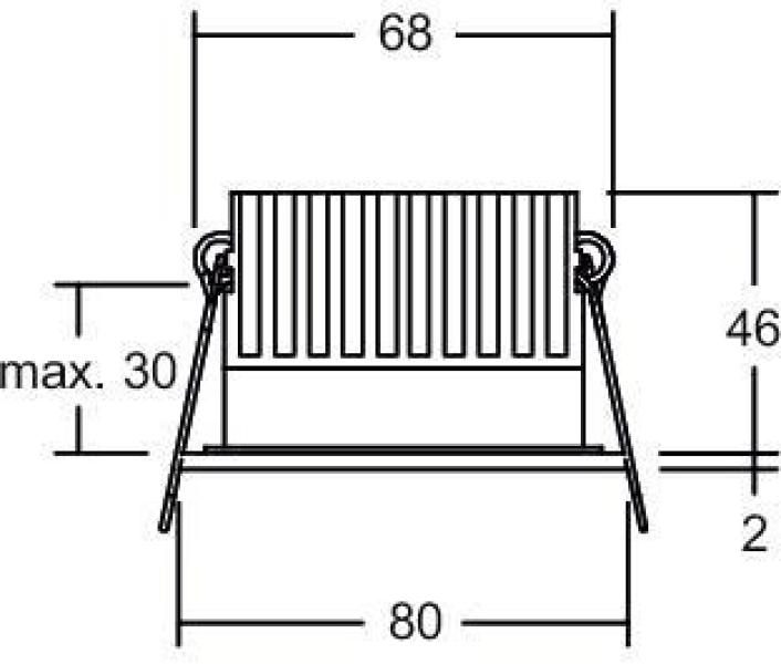 Brumberg LED-Einbaudownlight 230 V AC, 50 Hz, 6 W, 38°, 3.000 K, rund, starr, weiß struktur (12650173)
