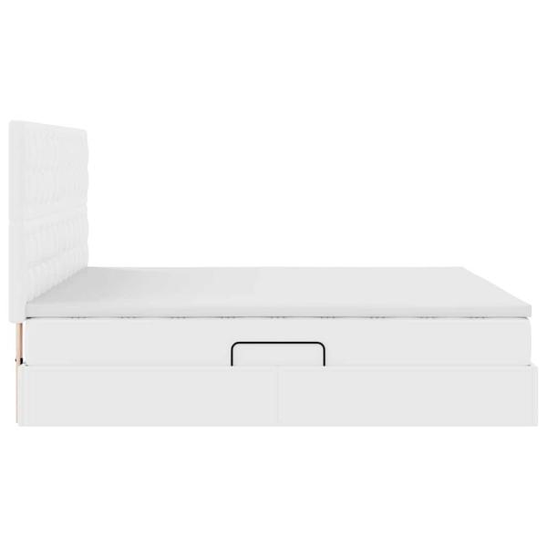 ARDEBO.de - Aufbewahrungsbett mit Matratze Reinweiß 180 x 200 cm Kunstleder