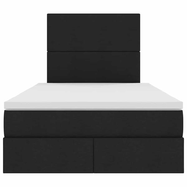 Bett mit Stauraum und LED Schwarz 120 x 200 cm Polyester