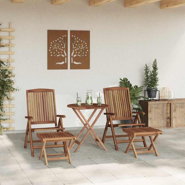 Garten Essgruppe 4 pcs Braun Massivholz Teak