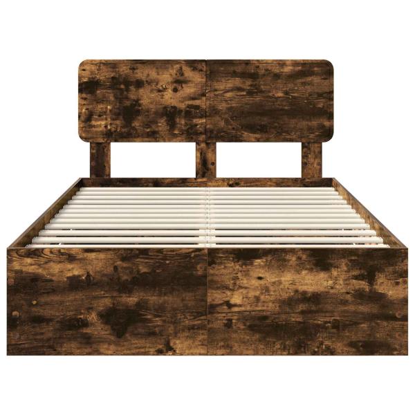 Bettrahmen Geräucherte Eiche 135 x 190 cm Ingenieurs Holz