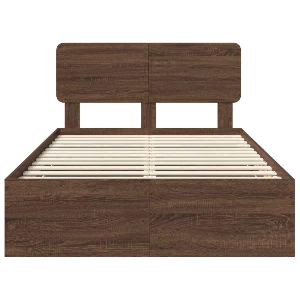 Bettrahmen Braun Eichen-Optik 120 x 200 cm Ingenieurs Holz
