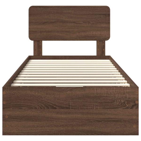 Bettrahmen Braun Eichen-Optik 90 x 200 cm Ingenieurs Holz