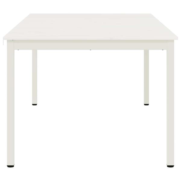 Esstisch Weiß 200 x 100 x 75 cm Massives Kiefernholz