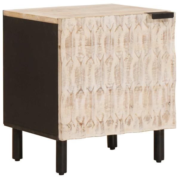 Nachttisch 2 pcs Weiß 40 x 33,5 x 46 cm Massivholz Mango