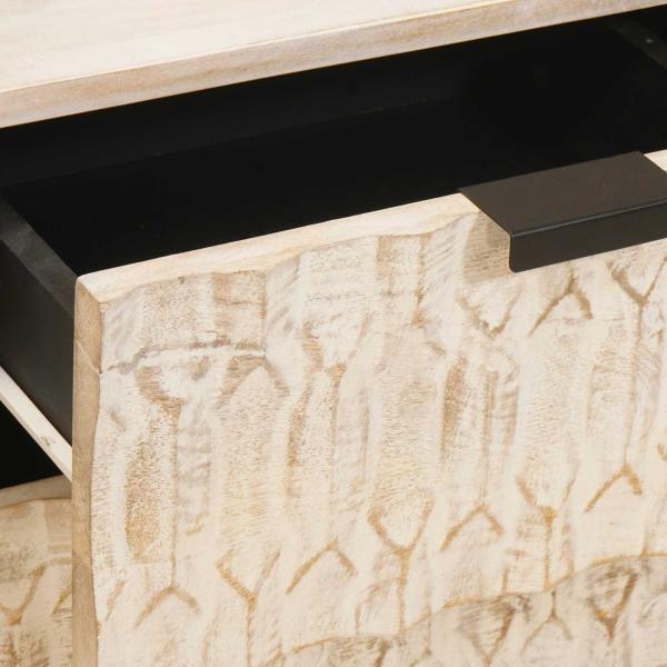 Nachttisch Weiß 40 x 33,5 x 46 cm Massivholz Mango