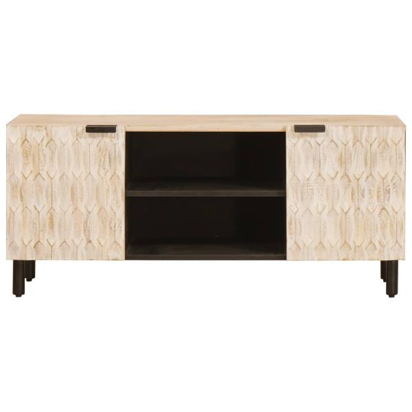 TV-Schränk Weiße gewaschene Oberfläche 105 x 33,5 x 46 cm