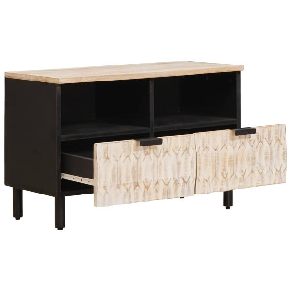 ARDEBO.de - TV-Schränk Weiße gewaschene Oberfläche 70 x 33,5 x 46 cm