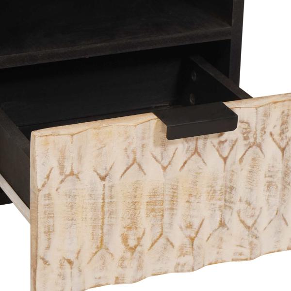 TV-Schränk Weiße gewaschene Oberfläche 70 x 33,5 x 46 cm