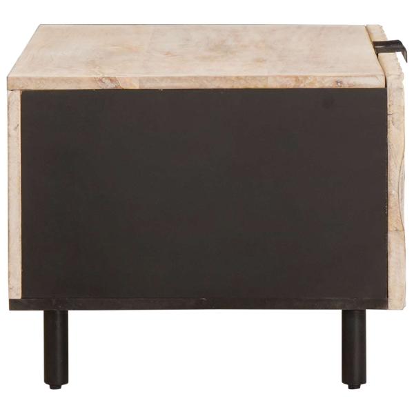 Couchtisch Weiß 80 x 50 x 40 cm Massivholz Mango