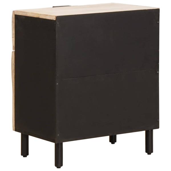Nachttisch mit Schubladen Weiß 50 x 33 x 60 cm Massivholz Mango