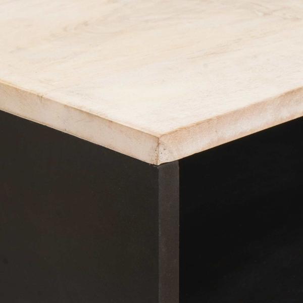 Nachttisch mit Schubladen Weiß 50 x 33 x 60 cm Massivholz Mango