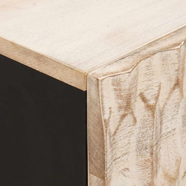 Nachttisch mit Schubladen Weiß 50 x 33 x 60 cm Massivholz Mango