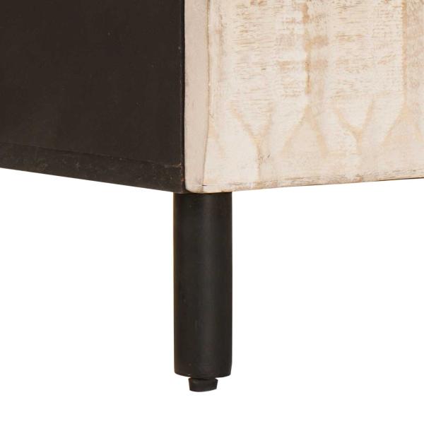 Nachttisch mit Schubladen Weiß 50 x 33 x 60 cm Massivholz Mango