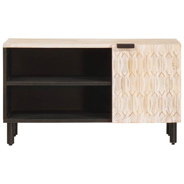 TV-Schränk Weiße gewaschene Oberfläche 80 x 31,5 x 46 cm