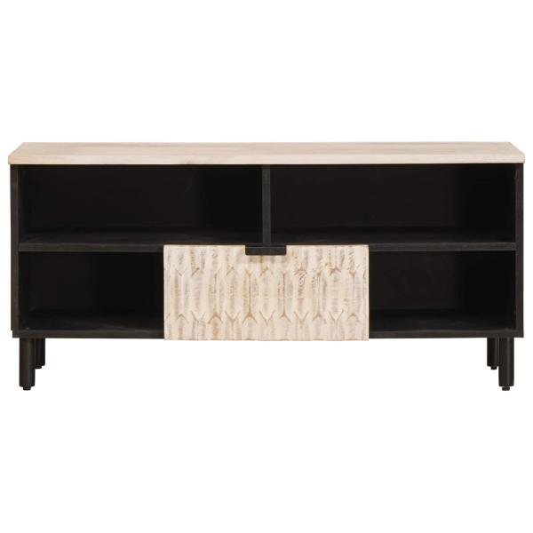 TV-Schränk Weiße gewaschene Oberfläche 100 x 33,5 x 46 cm