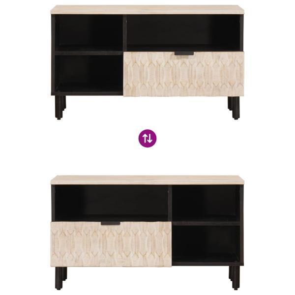 TV-Schränk Weiße gewaschene Oberfläche 80 x 33,5 x 46 cm